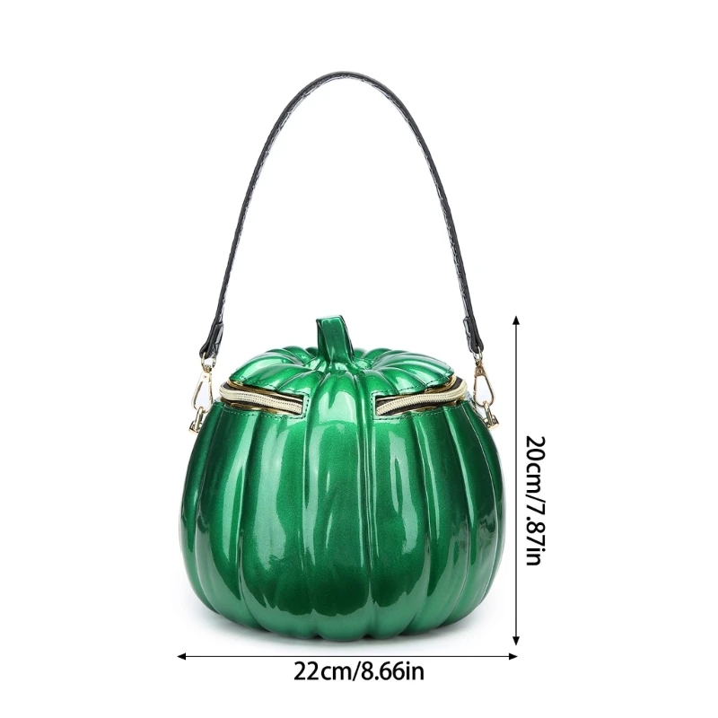 E74B Novelty Shoulder Bag for Women Girls Pumpkin Shape Crossbody Bag Halloween Purse Pumpkin Handbag Funny Messenger Bag