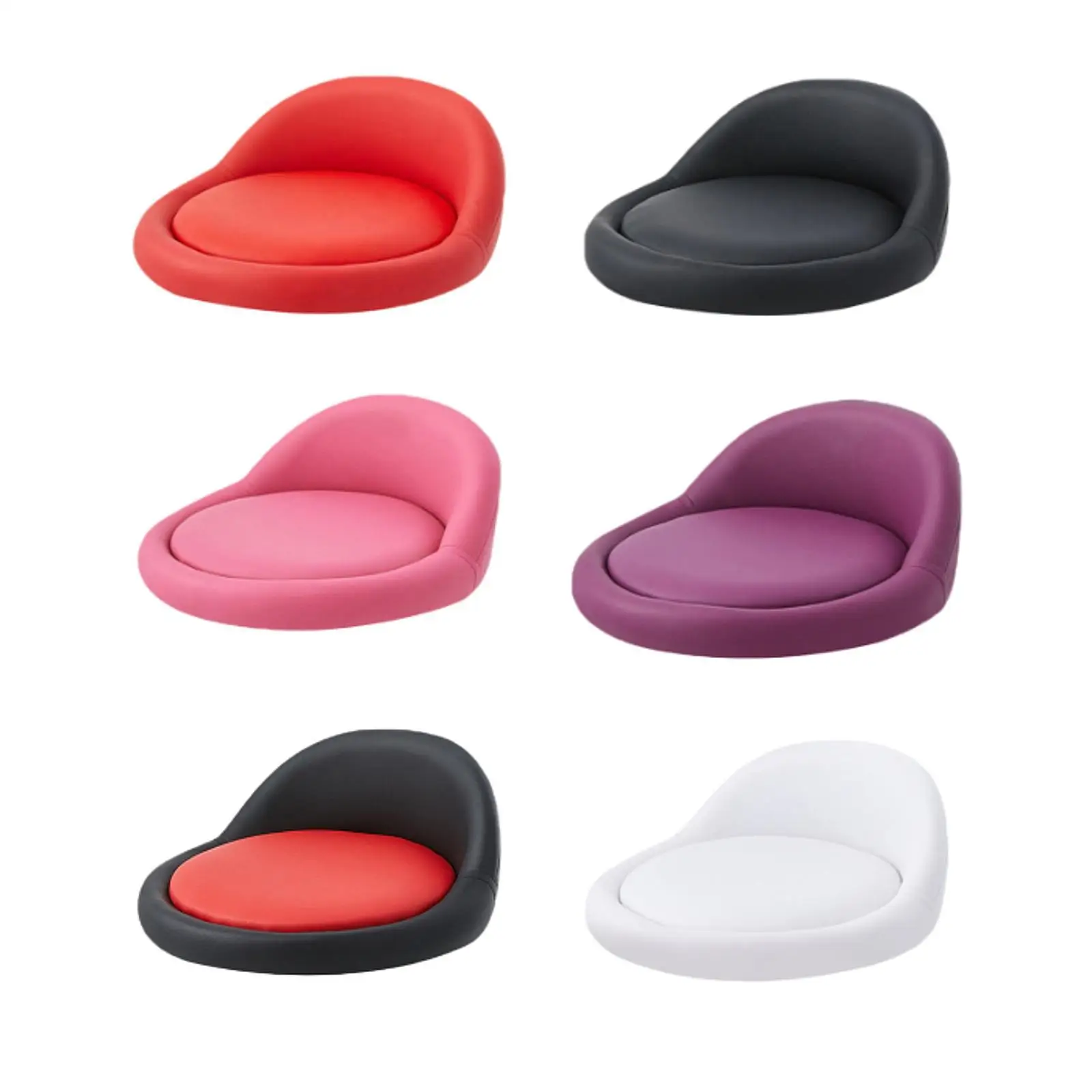 Seat Stool,Chair Round Replacement,Chair Seating Stool with Low Backrest PU Leather Accessory