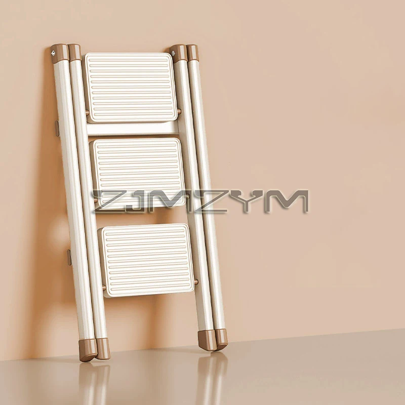 2-3 Step Folding Ladder Chair Carbon Steel High-Strength Kitchen Step Stool Multifunction Storage Shelf Flower Pot Stand