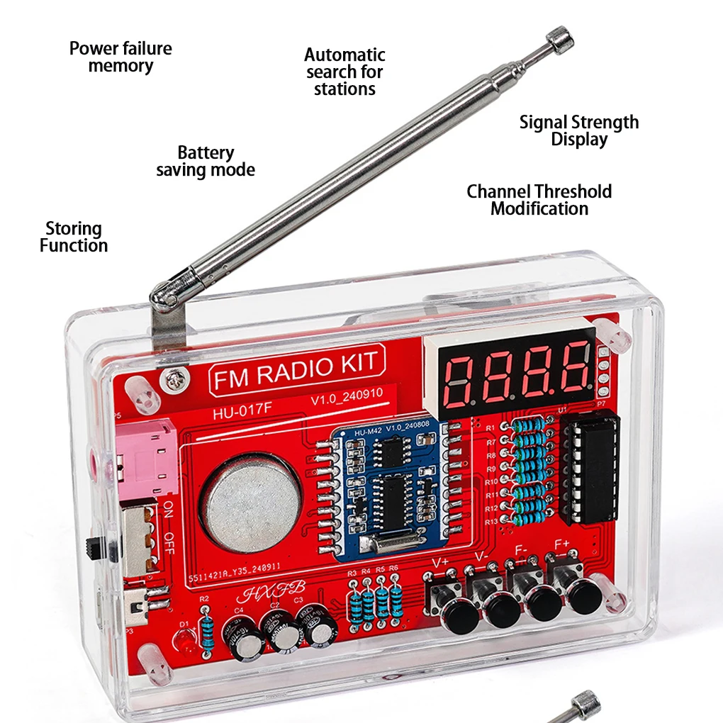 Rda5807 kit eletrônico de rádio fm frequência ajustável 87-108mhz display digital diy projeto de soldagem prática solda