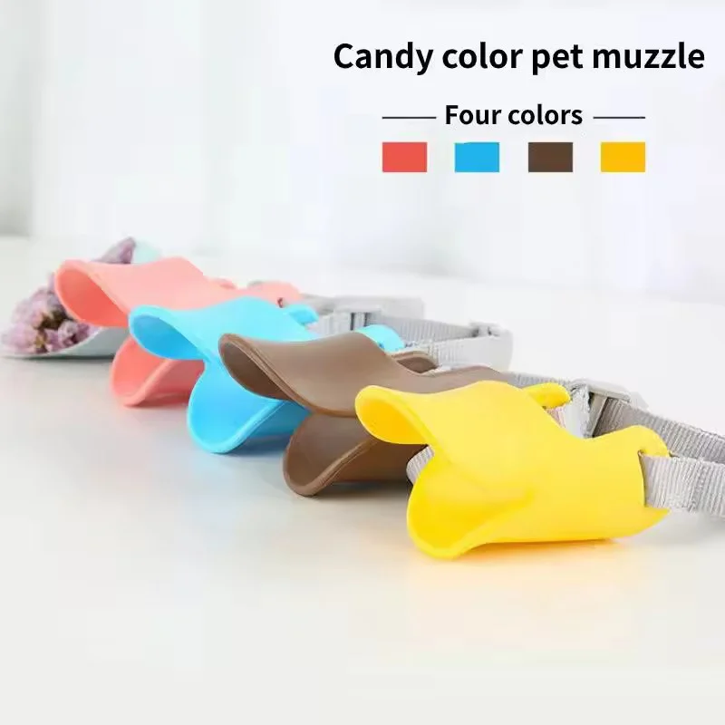 Atmungsaktiver Silikon-Entenschnabel-Hundemaulkorb, verstellbar, gegen Beißen, Bellen und Fressen, Haustier-Mundmaske, Hundezubehör für Outdoor-Wanderungen – Detail 1