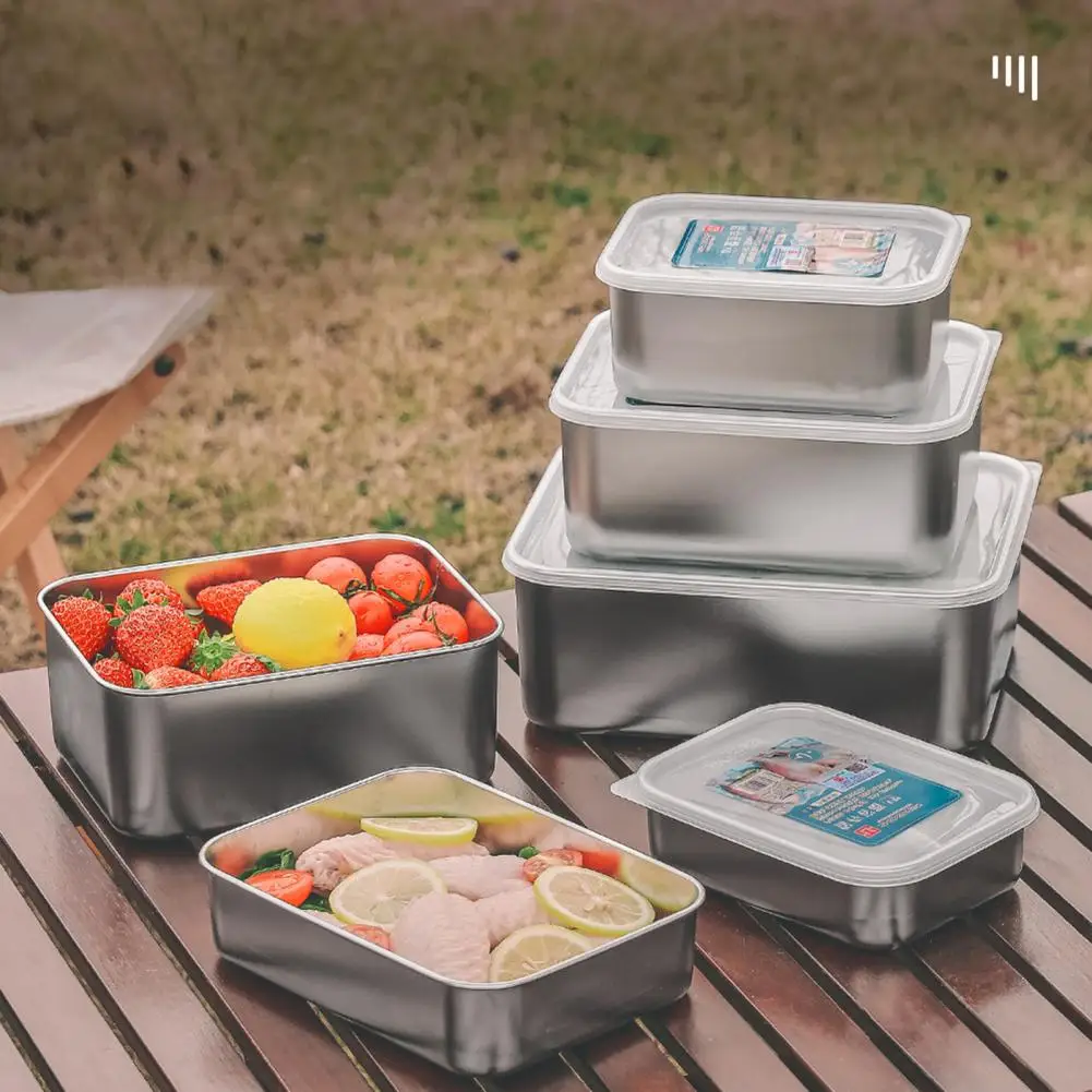 

Fresh-keeping Food Storage Box Good Sealing Stainless Steel Universal Large Capacity Food Container for Home