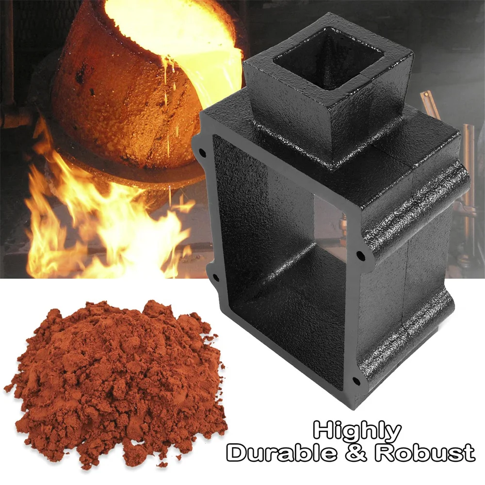 Black Cast Iron Flask Mold Holder 2 Pieces, Suitable for Sand Casting Metal, Jewelry and Casting Tools