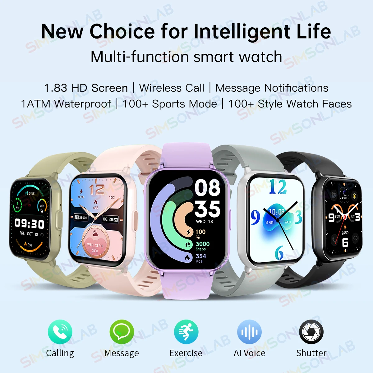 الإصدار العالمي لساعة Xiaomi Watch 5 Lite للرجال والنساء عرض 100+ وضع رياضي 1.83 لمسة كاملة بلوتوث مكالمة مقاومة للماء ساعة ذكية
