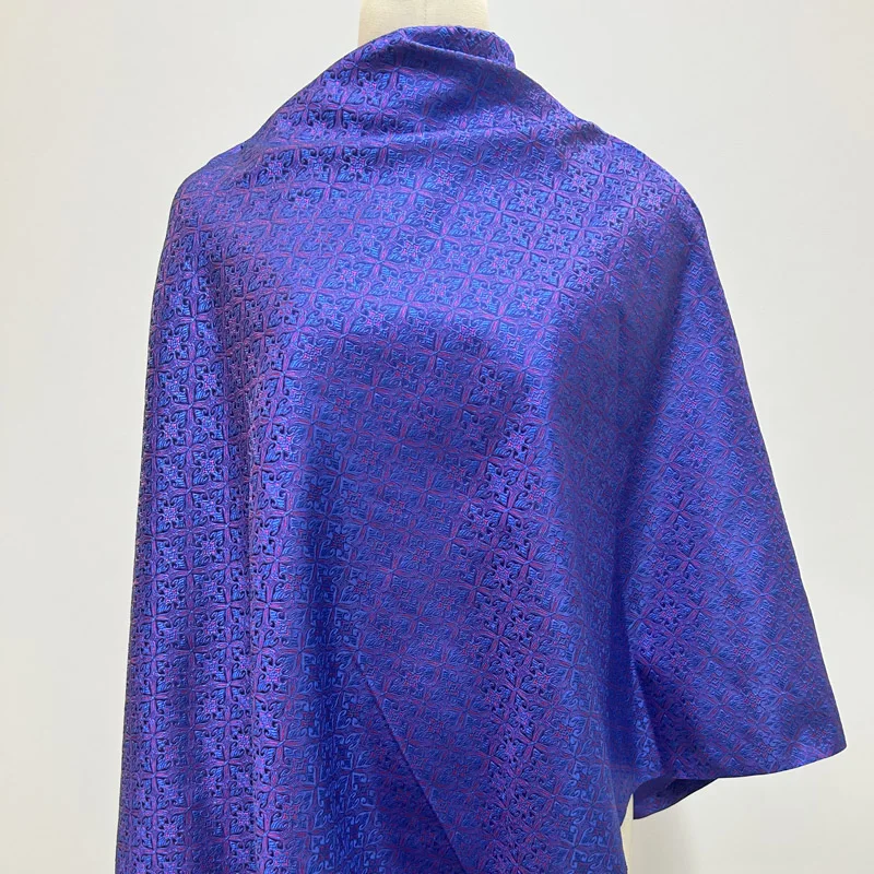 

Pre-cut Sumptuous Purple Geometric Brocade Fabric, Premium Woven Upholstery Fabric for Dresses Costume Cushion Handbags Crafts