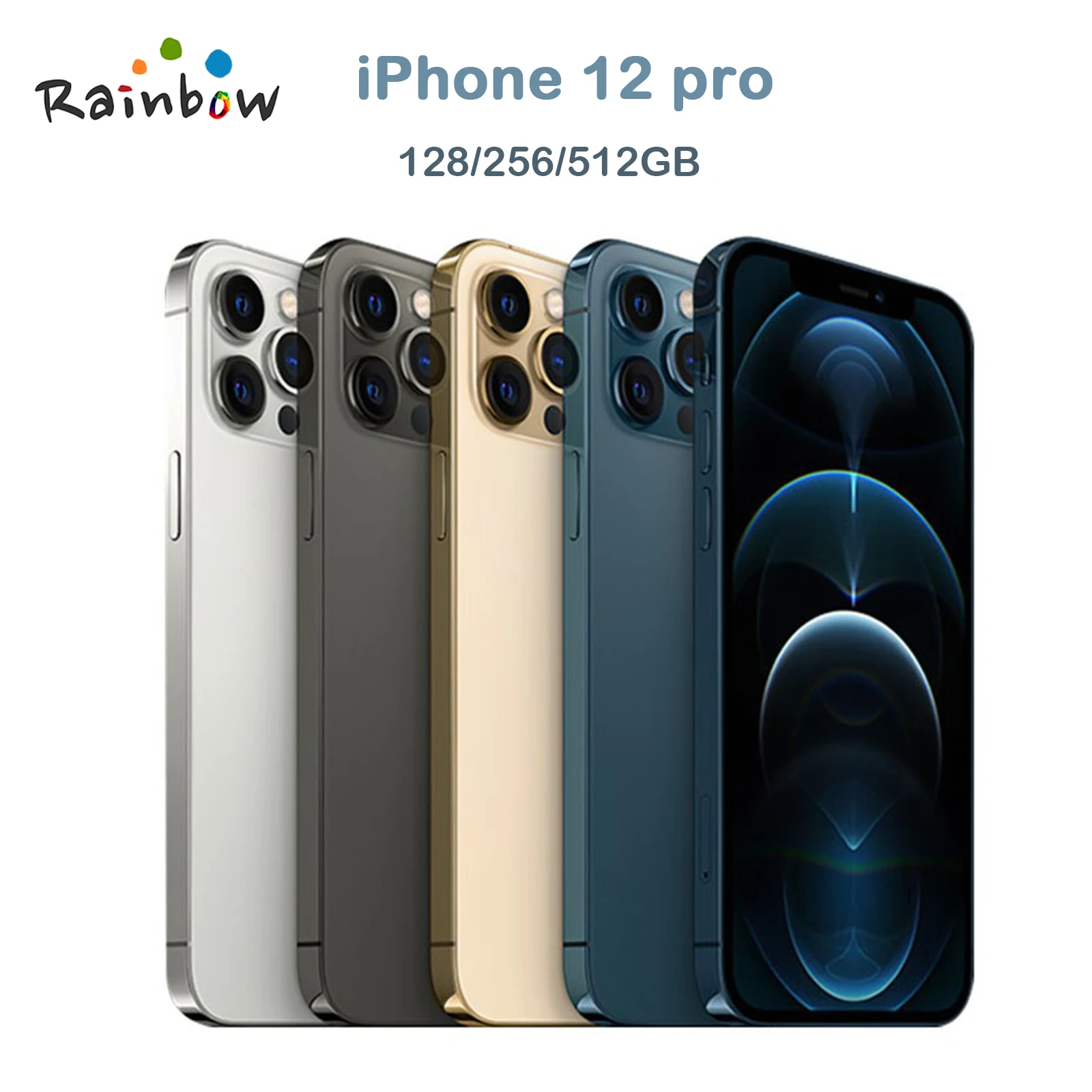 Original Apple iPhone 12 Pro 5G LTE Mobile Phone 6.1'' 6GB&128/256/512GB IOS A14 Bionic Hexa Core Triple 12MP Cellphone