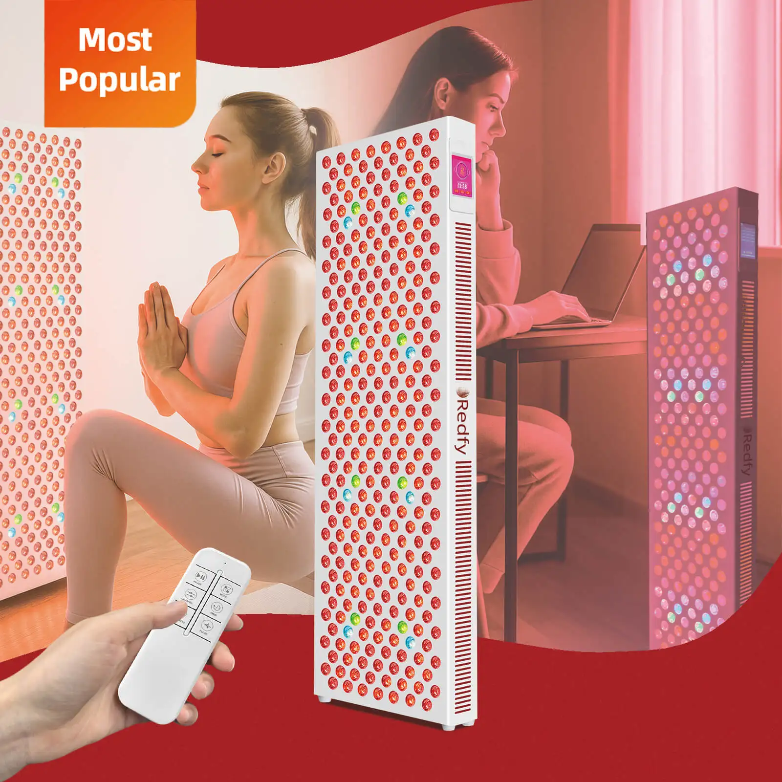 

Аппарат фототерапии Redfy для салонов красоты, 1500 Вт, с сенсорным экраном, LED-лампа для терапии, фотонный прибор для всего тела, панель для красной светотерапии