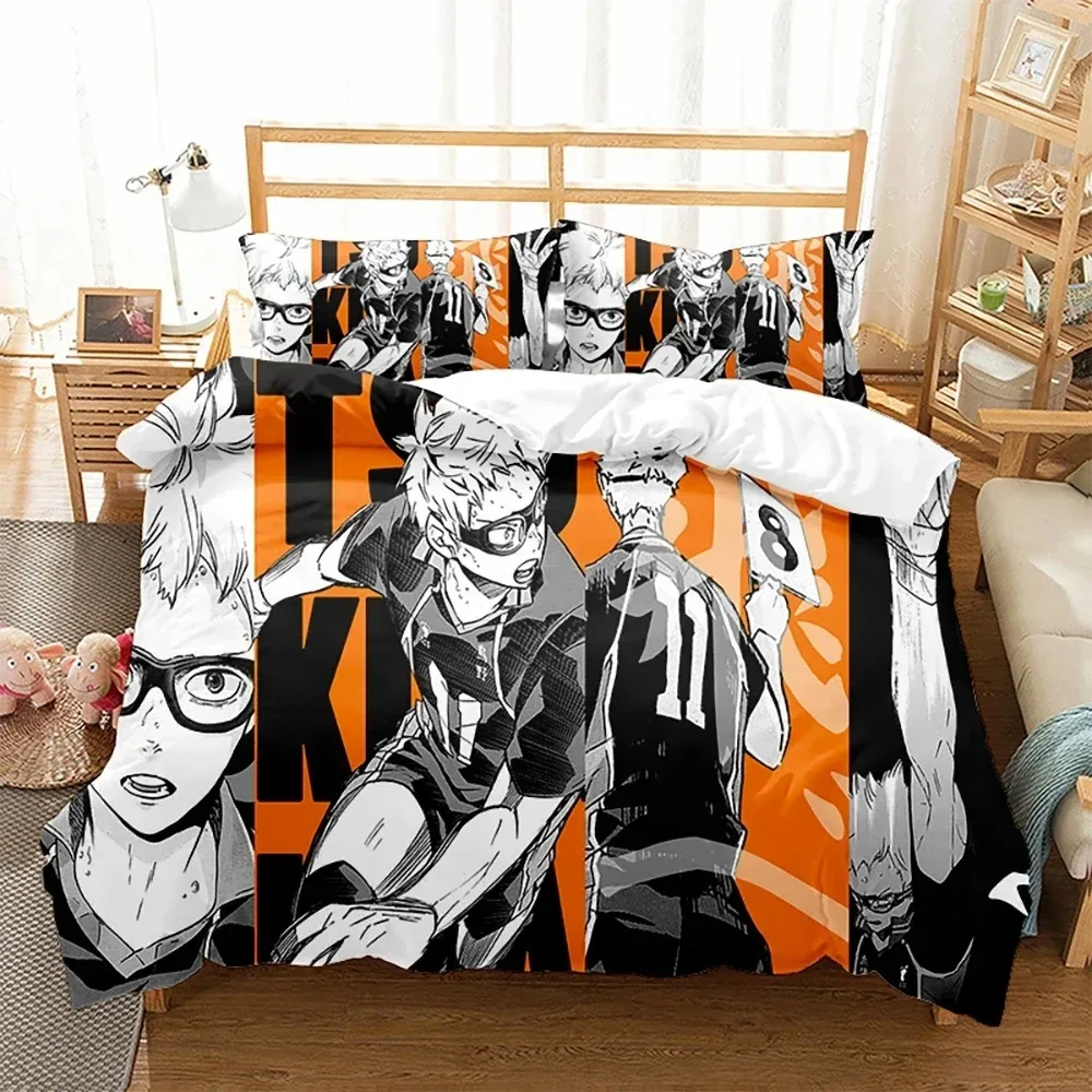 

Haikyuu Volleyball boy Bedding Set For Bedroom Soft Modern Bedspreads Comefortable Kids Duvet Cover Quilt Cover And Pillowcase