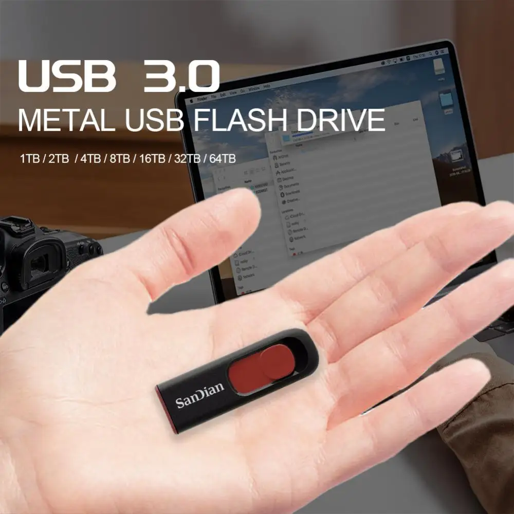 Sandian-Mini PenDrive USB 3,0, unidad Flash rápida, 64TB, 32TB, 16TB, Cle, Super Memory Stick U Disk para TV, ordenador