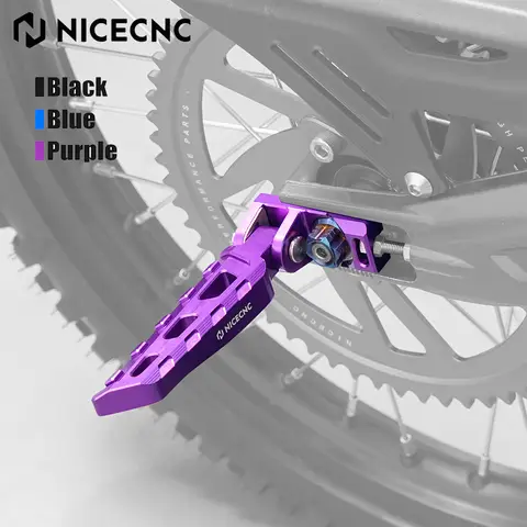 NICECNC For 2025 2024 Surron Light Bee X S L1E Surron Ebike Rear Stunt Pegs Chain Tensioner Adjuster Blocks Rear Axle Nut Kit