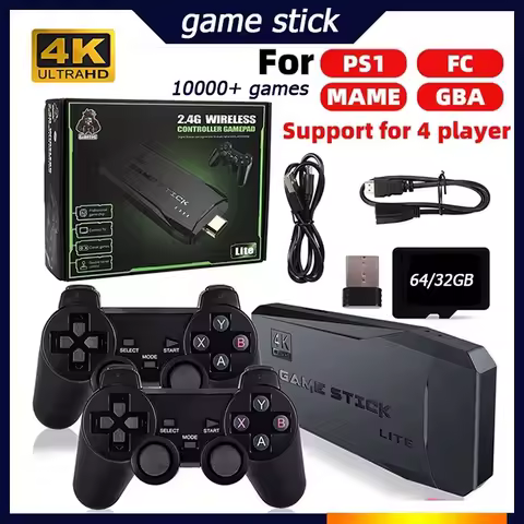 M8 Wireless Game Stick 4K HD Built-in 20000 Classic Games 64GB for PS1/GBA Boy Birthday Gift