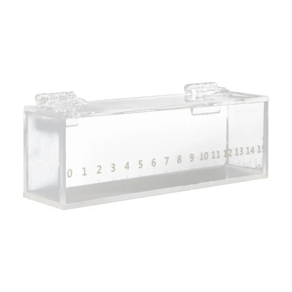 

Transparent Fish Viewing Box Mini Rectangle Desktop Goldfish Bowl Broken Resistant with Lid and Scale Acrylic Fish Tank Tortoise