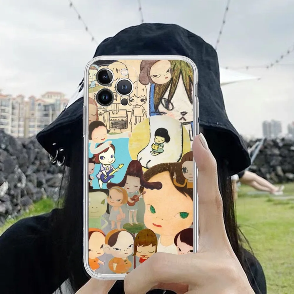 Yoshitomo Nara artnet Art Phone Case For iPhone 14 13 12 Mini 11 Pro XS Max X XR SE 6 7 8 Plus Soft Silicone Cover