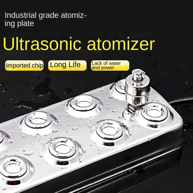 Mesin semprot kabut pemandangan kolam renang DC48V baja tahan karat pengabut termasuk catu daya tahan air