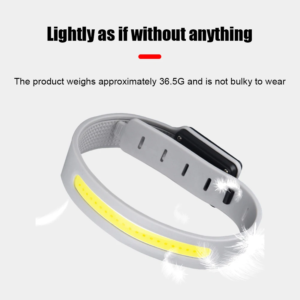 350mAh 500LM Night Running Light Type-C USB Rechargeable COB LED Sport Arm Leg Wristband Light Portable Hiking Camping Lamp