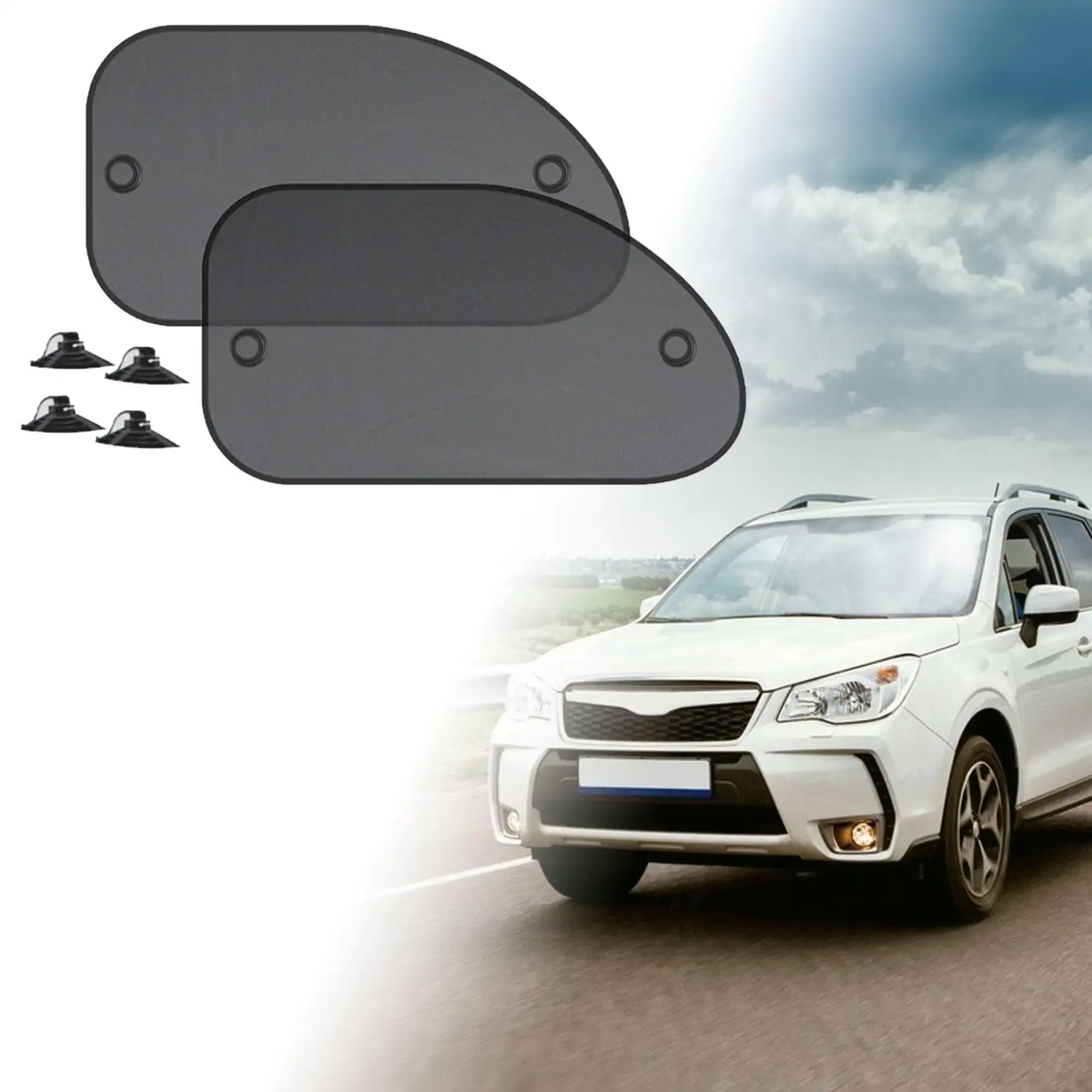 2 Pieces Car Side Window Shades Curtain with Suction Cup Sunshade for Keep Passengers and Car Interior Cool Most of Vehicle