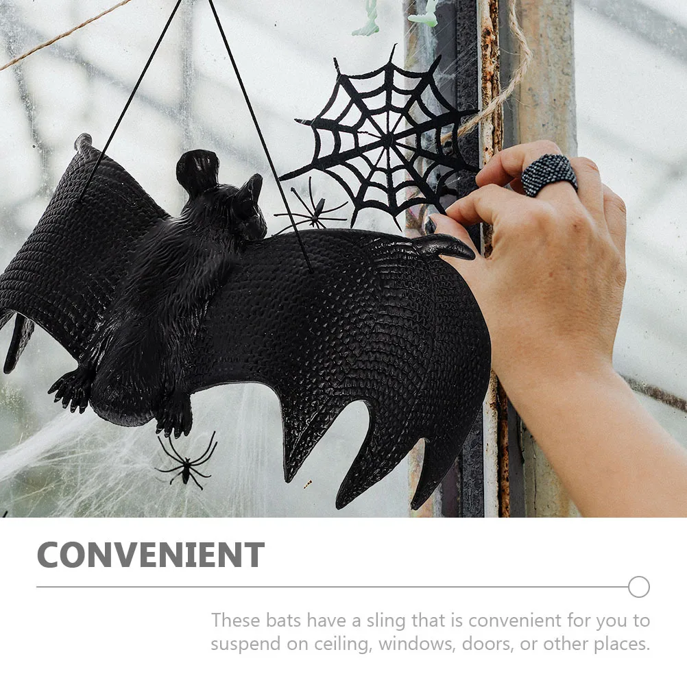

10pcs Bat Decoration Hanging Items Realistic Halloween Party Decor For Wall Ceiling Window Door Outdoor Tree Yard Festive