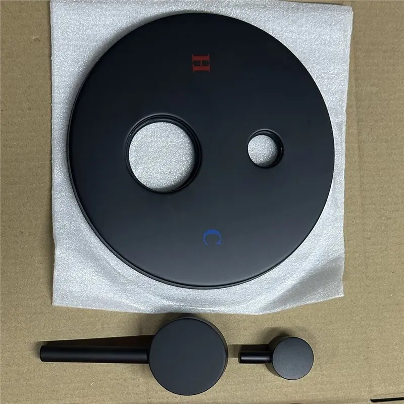 AB41-1Set High-Capacity Shower Valve, Black-Round Dual-Function (With Flush-Mount Box),Bathroom Fittings