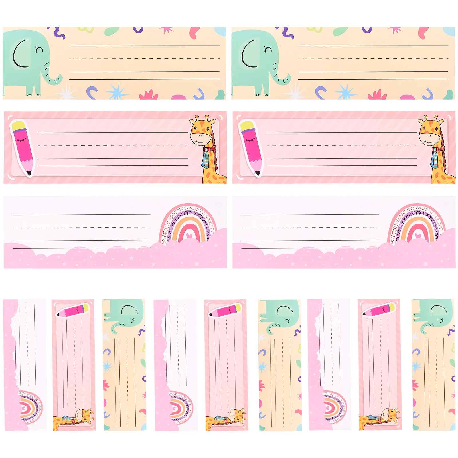 

15Pcs Name Tags Paper Desk Labels Classroom Study Room Stickers Student Writable School Desk Nameplates Decorative Name Labels