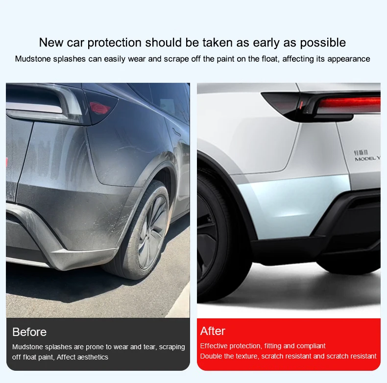 

Для Tesla Model Y Juniper 2025, угловая защитная пленка для переднего бампера, пленка против царапин на задний бампер, невидимая автомобильная одежда, пленка из ТПУ