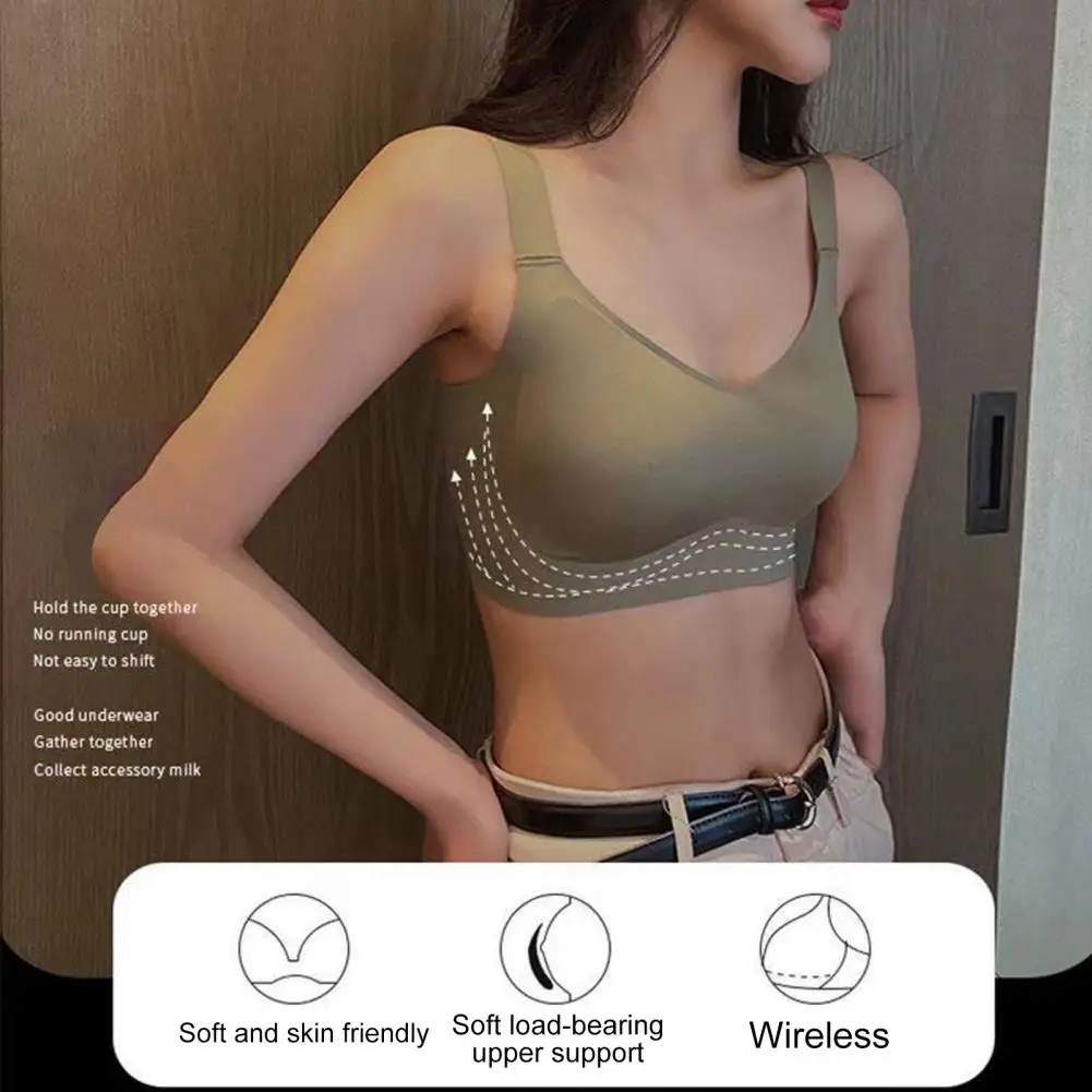 ผู้หญิง Stable Fit กีฬา Bra กีฬา Bra ไร้สาย Push-up โยคะ Bra พร้อมสายรัดยืดหยุ่นกว้างสําหรับผู้หญิง