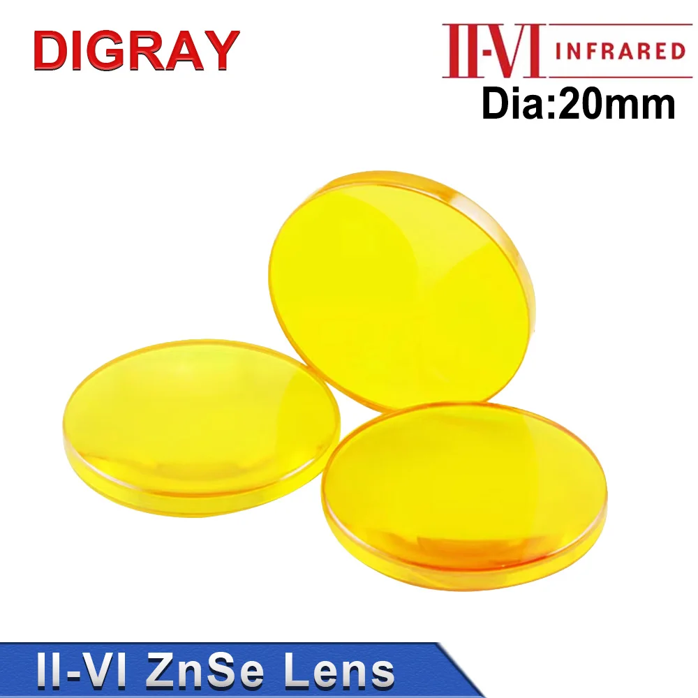DIGRAY II-VI ZnSe Focus Lens Diameter 20mm FL 50.8/63.5mm Laser Lens for CO2 Engraving Cutting Machine Accessories