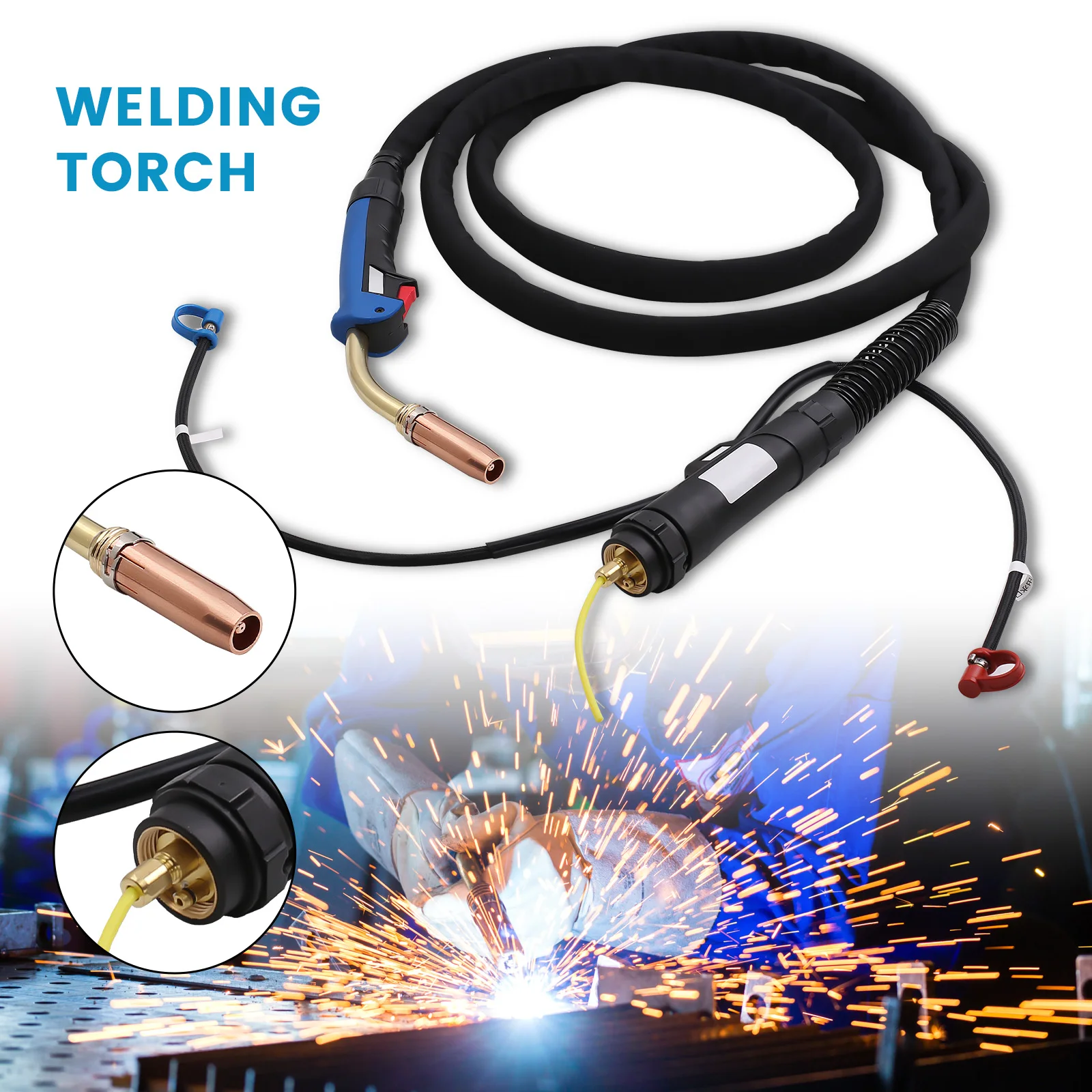 Obor las Universal berpendingin air MB 501 550A paket selang 4m MIG MAG obor las gas pelindung umum