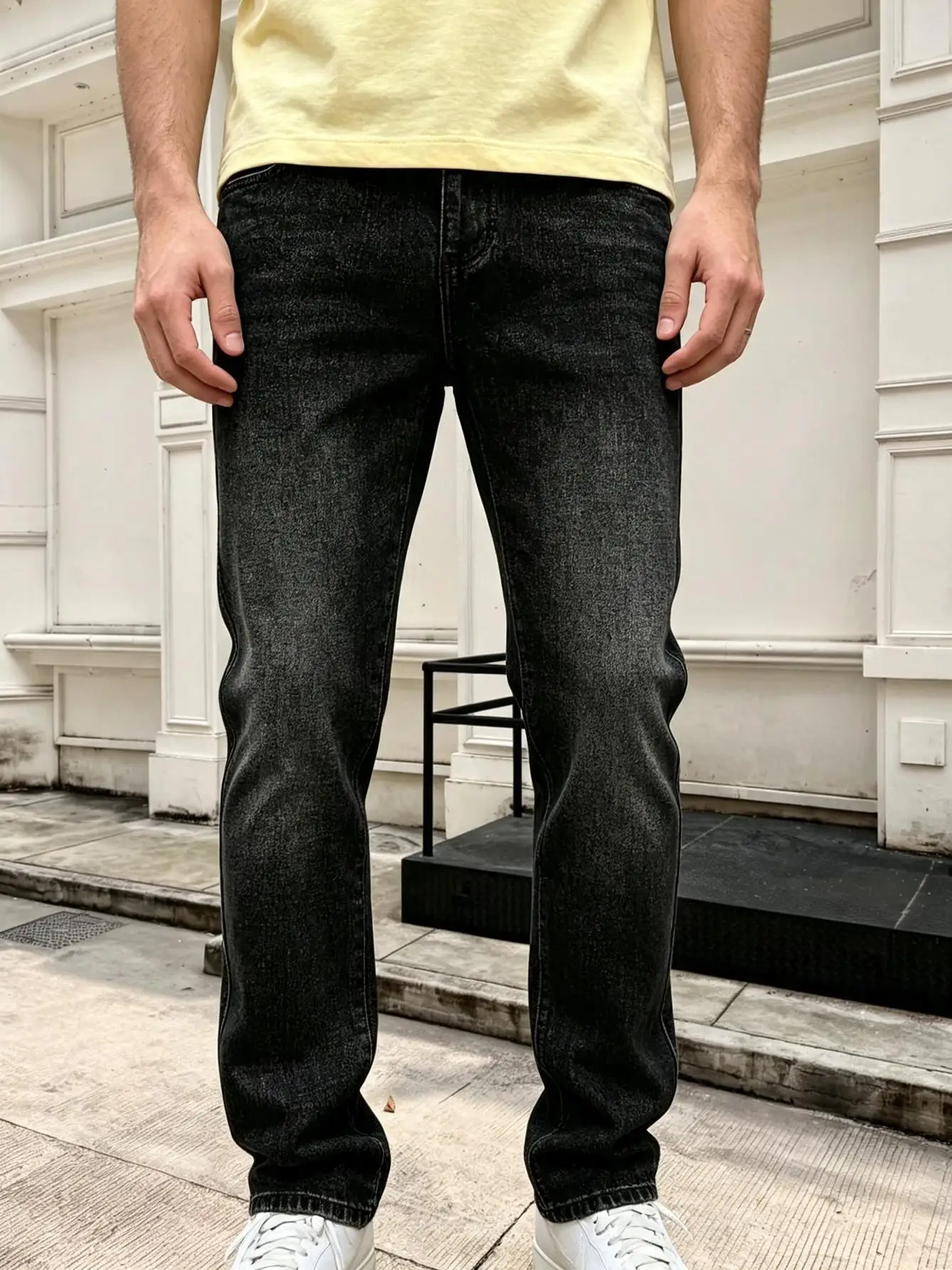 American Street Y2K Skinny Fit Jeans for Men, Trendy Casual Denim Pants, Romantic Gift for Partner