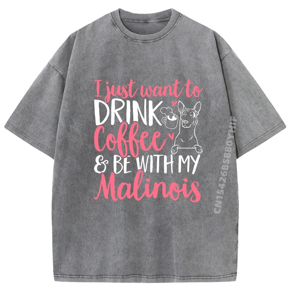 

Loose Belgian Malinois Coffee Belgian Shepherd Tees Family Luxury Designer T-Shirts Retro Washed T Shirts Mens T-shirt Man