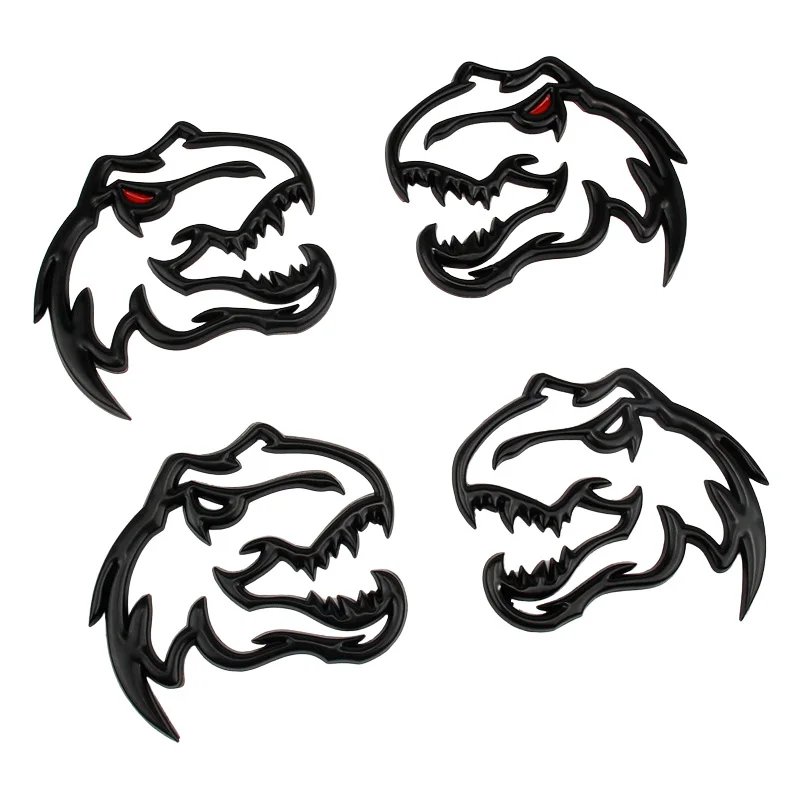 Auto Metall Tyrannosaurus Rex Velociraptor Raptor Dinosaurier Logo Stamm Körper Abzeichen Emblem Aufkleber Tier Styling Aufkleber Zubehör – Detail 4