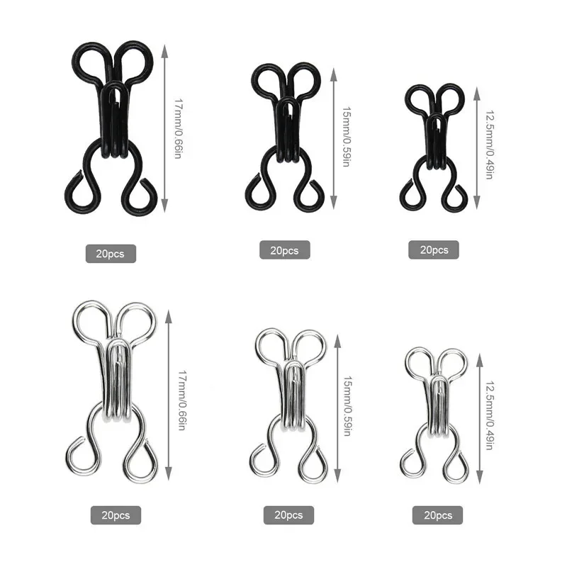 120sets/Lot Copper Invisible Metal Collar Garment Hooks Eye Buttons Bra Dress Trouser Skirt Ring Sewing accessory DIY Handicraft