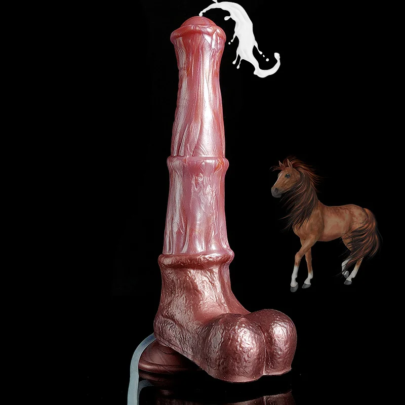 2023 Realistic Horse Dildo Ejaculating Stimulaotr Adult Toy For Men Cock Dick With Sucker Silicone Fantasy Animal Penis Sex Shop