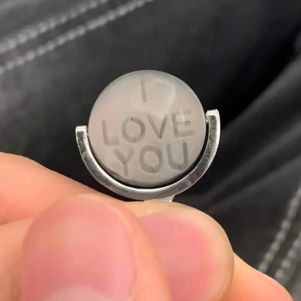 Новое вращающееся кольцо со исповедом LOVE, ювелирные изделия для пары, стальной сплав, забавное ожерелье с любовью, повседневные аксессуары, кольца с откидной обещанкой