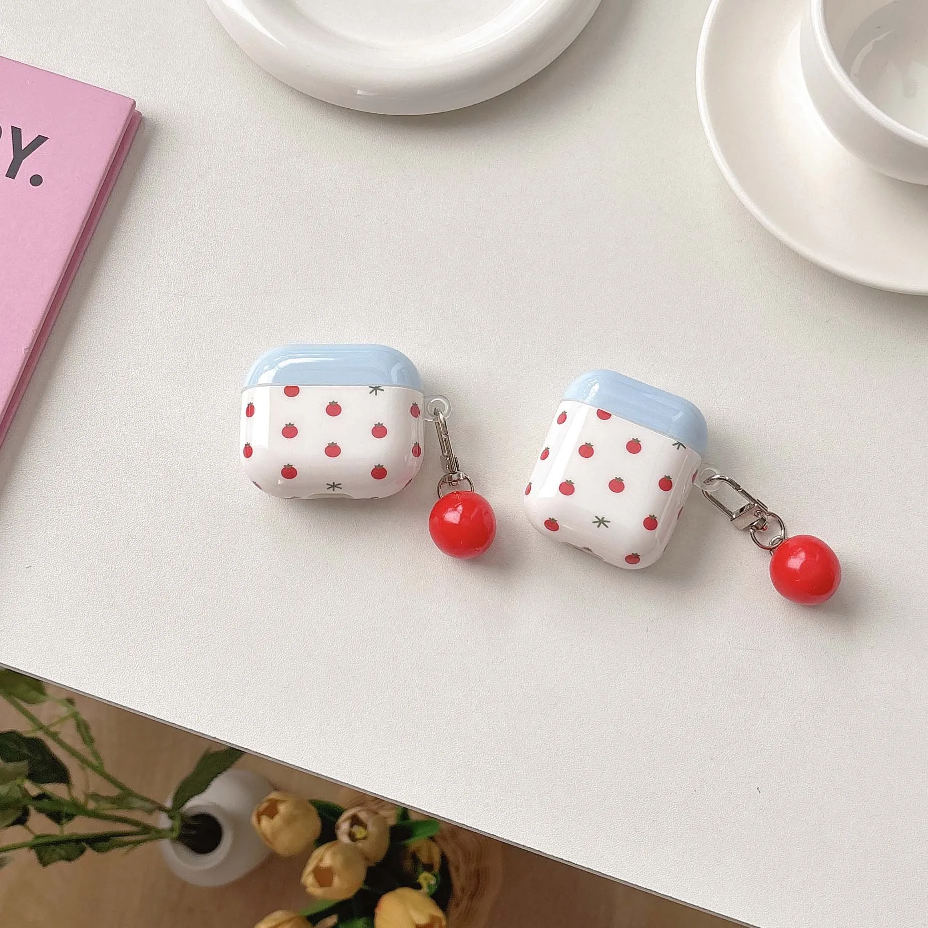 Ins Tomat imd حقيبة سماعة الاذن سماعة لاسلكية تعمل بالبلوتوث صندوق شحن لابل airpods 4 1 2 pro2nd 3 برو غطاء سماعة الرأس