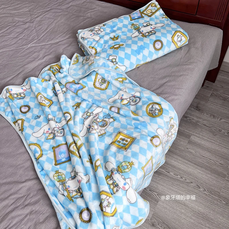 Cinnamoroll Flannel Blanket Cute Anime Comfortable Warm Flannel Blanket Nap Japanese Style Bedspread on the Bed Cover Blanket