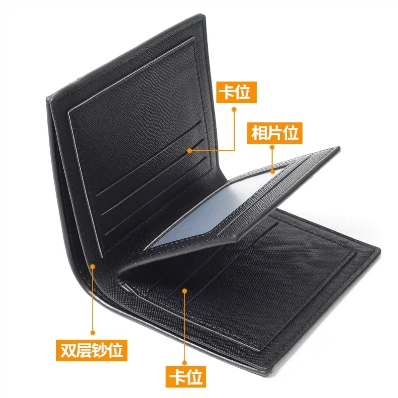 Anime genshin impacto preto moeda bolsa scaramouche cosplay carteira dobrável para homens mulheres couro do plutônio longo curto moda carteiras