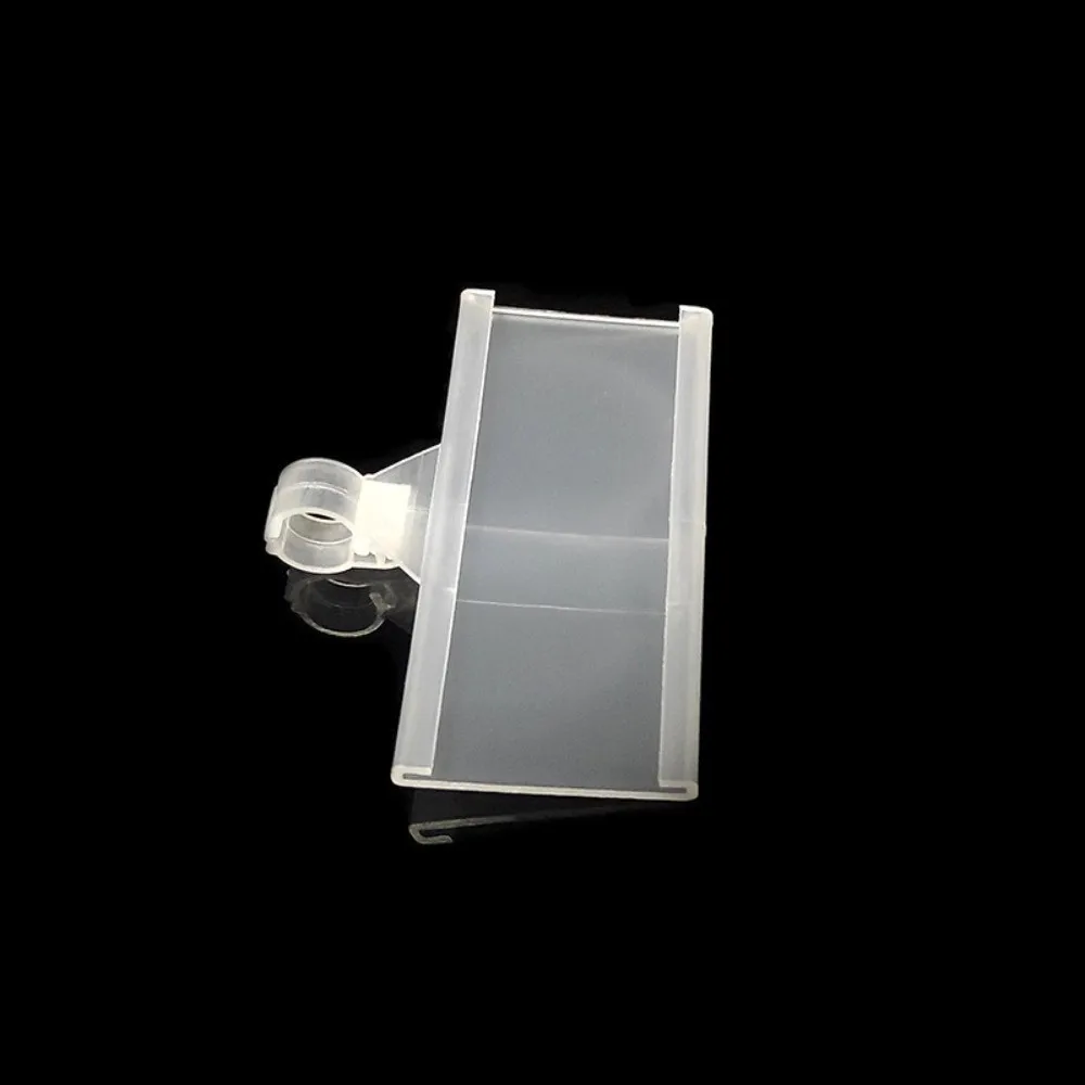 10Pcs Portable Plastic Price Tag Holder Snapon Lockon Translucent Sign Card Holder Hanging Plastic Hang Tag Wire Shelf