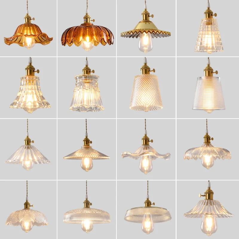 Multi-style Color Glass Pendant Lamp For Kitchen Island Nordic Modern Ceiling Suspensions Bedside Hanging Lights Home Decoration