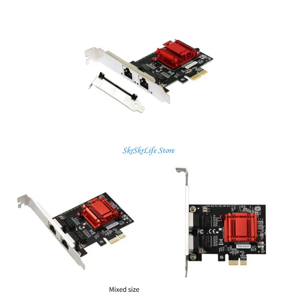 E65E PCI-E 듀얼 기가비트 서버 카드 PCI Express 이더넷 어댑터 1000Mbps