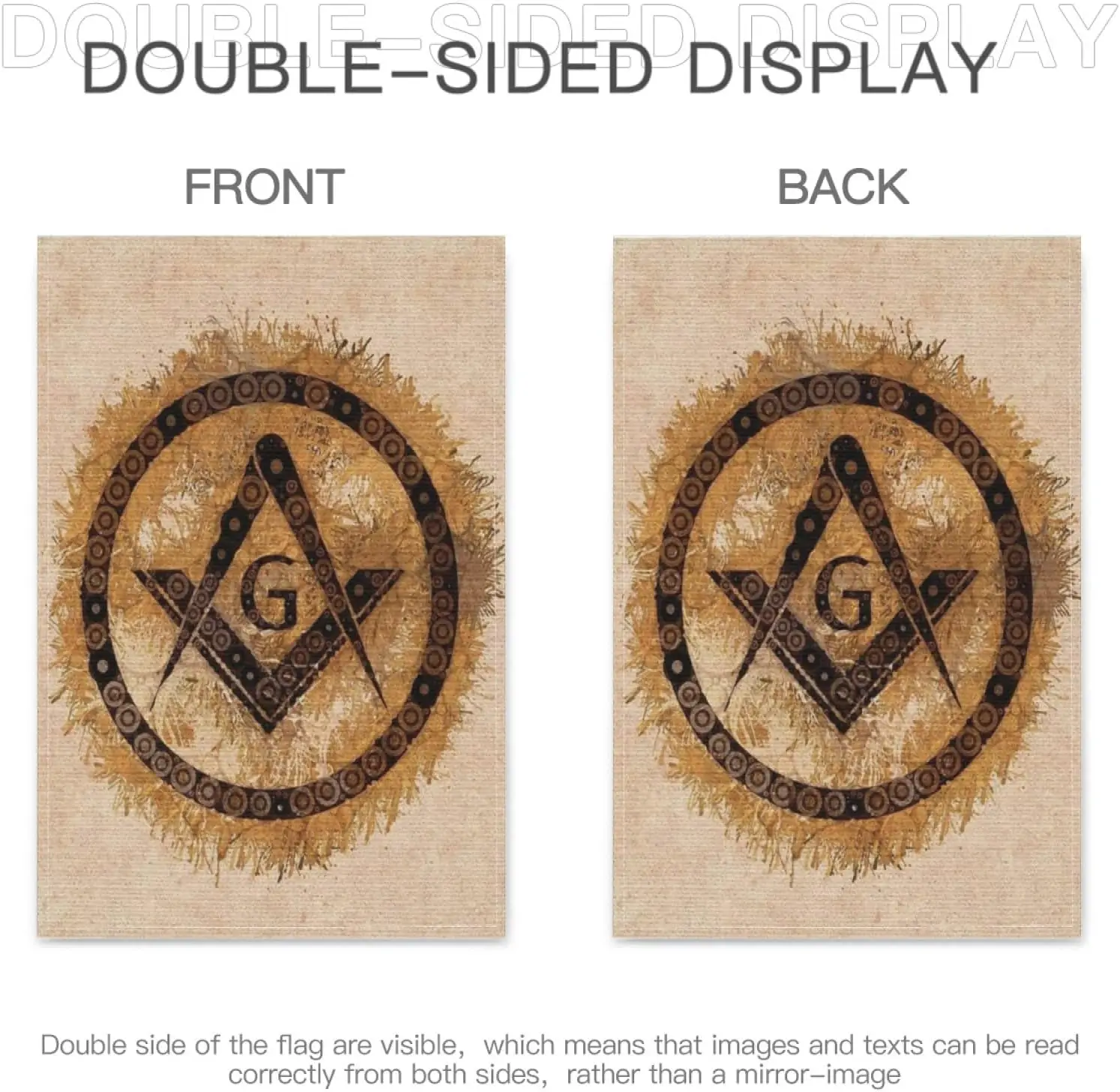 Garden Flag 12x18 Inch, Freemasonry Masonic Lodge Symbol Yard Flags Burlap Double Sided Outdoor Decorations Party Farmhouse zzo