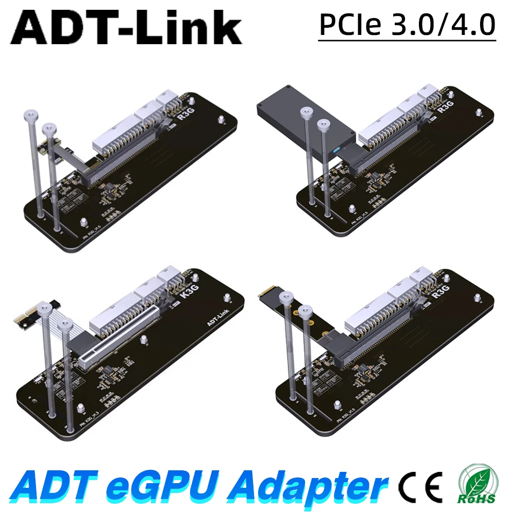 

Адаптер ADT eGPU M.2 NVMe/PCIe X4 к PCIe X16, внешняя графическая карта для ноутбука, ПК, кабель-удлинитель, PCI-E 3,0 4,0 X4, полная скорость