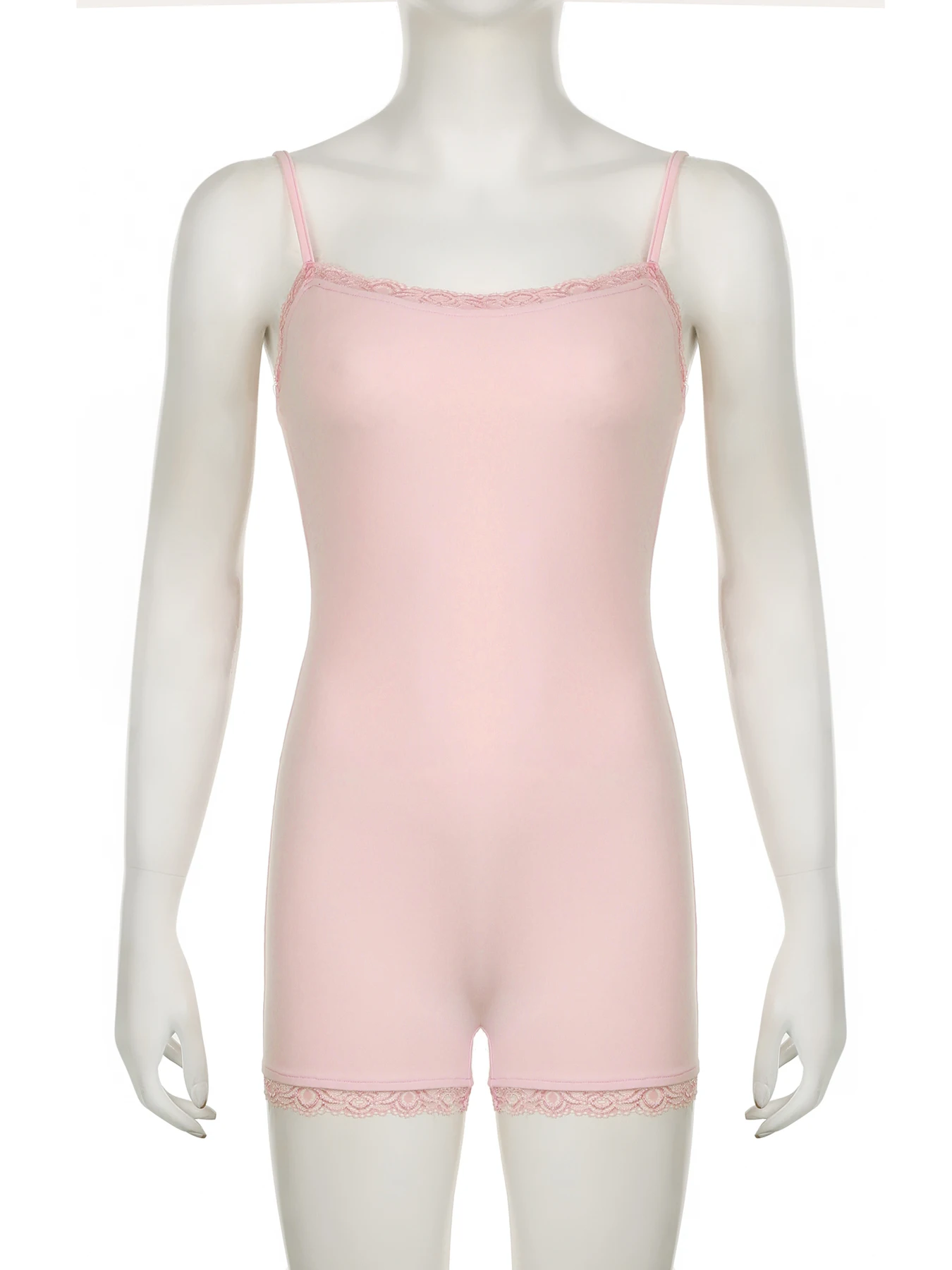 Rockmore-macacões patchwork renda rosa para mulheres, bodysuit peça única roupa de ginástica, macacão esportivo, streetwear, moda verão 2024