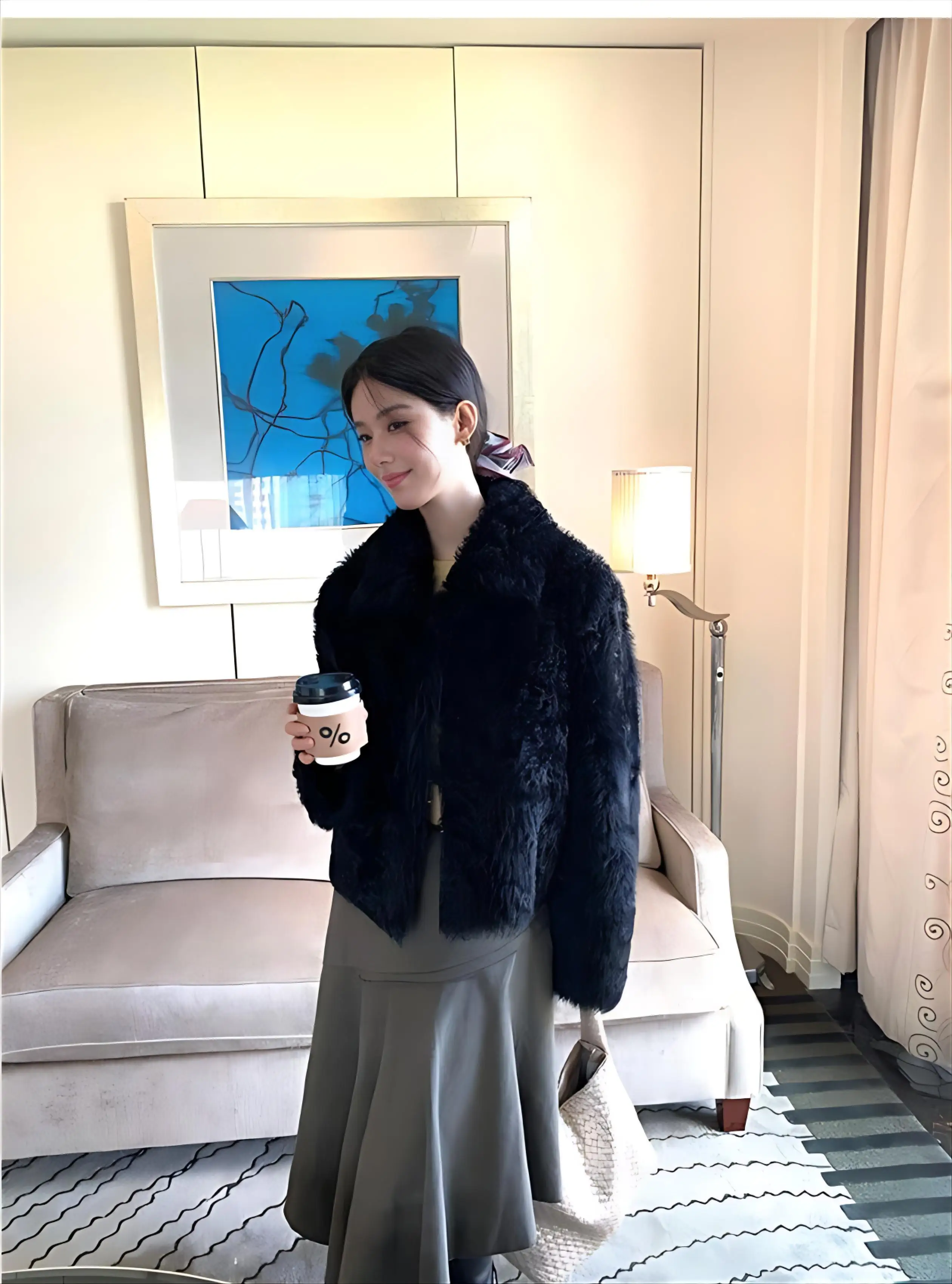 Abrigos grises de piel sintética para mujer, ropa de calle desmontable, estilo motociclista para ancianos, envoltura flocada, contraste, teñido de púrpura, Multicolor Ins