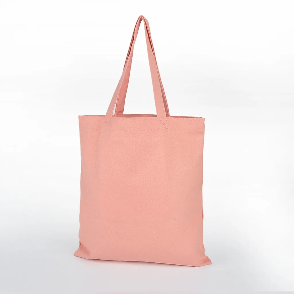 1Pcs Korean Canvas Tote Bag Simple Solid Color Shopping Bags Fashion Small Bags For Daily Shopping Folding Casual Handbag Pouch