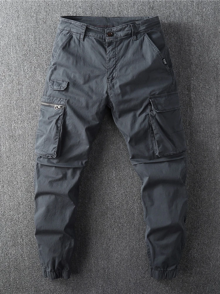 

Мужские повседневные хлопковые рабочие брюки, свободные брюки с несколькими карманами на молнии, износостойкие брюки для отдыха, молодежные всесезонные брюки Vitali Sle