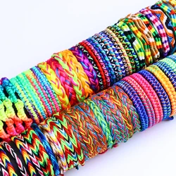 10/20/30/50Pcs/Lot Fashion Bohemian Ethnic Adjustable Women's and Men's Friendship Woven Rope