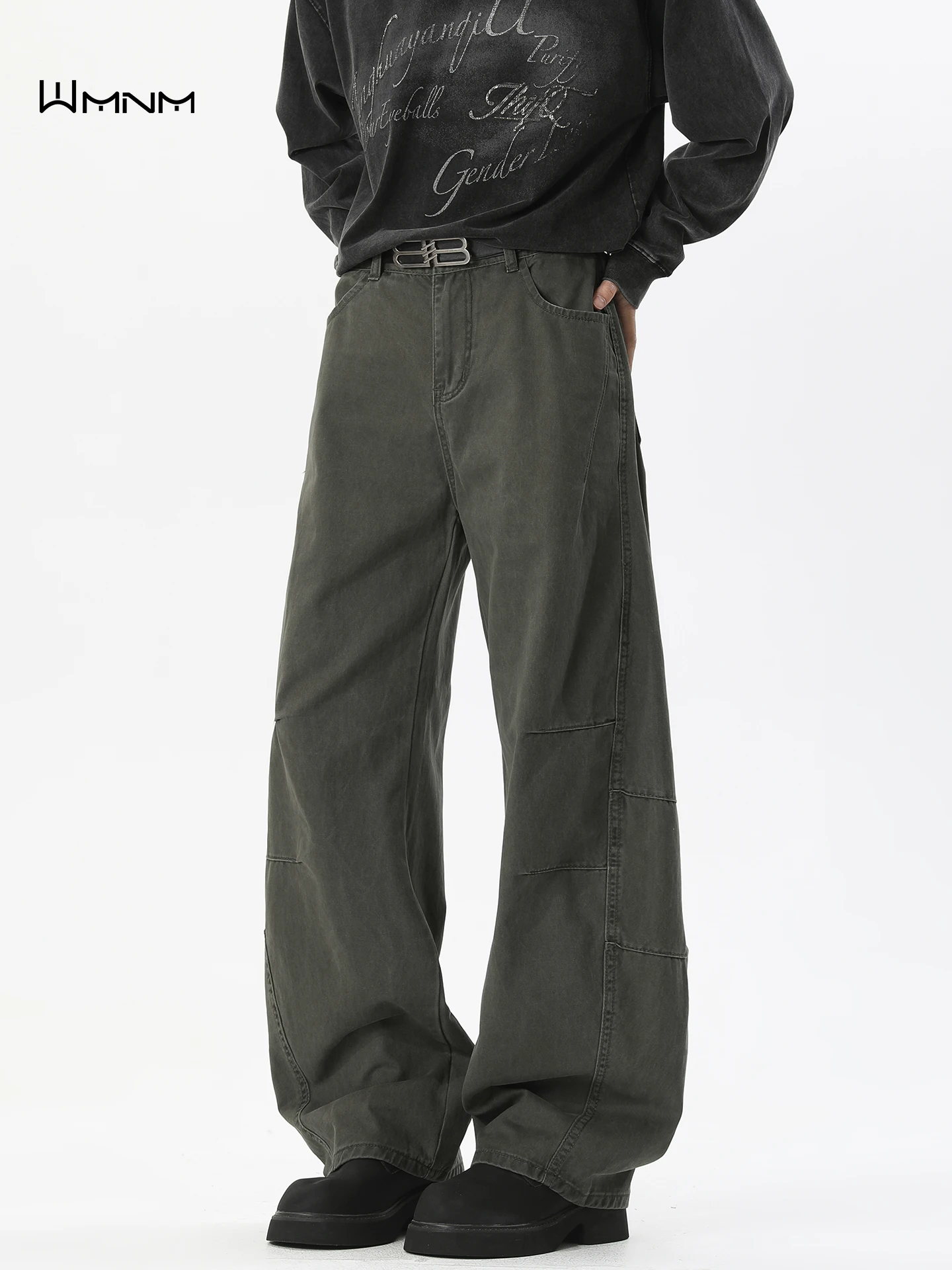 

American Cleanfit Pure Cotton Waed Knife Work Pants Men's Autumn Winter Trendy Brand Patchwork Straight Leg Casual Long Pants