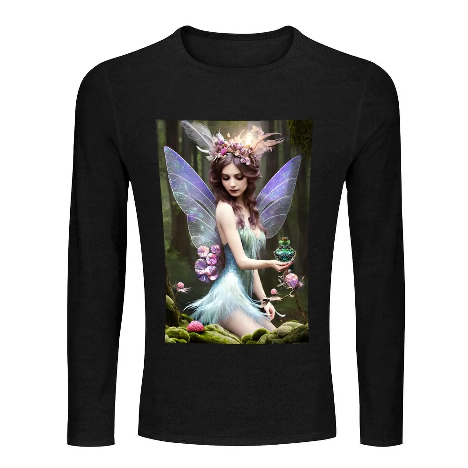 Forest Fairy With Potion Long T-Shirt boys white t shirts mens t shirts