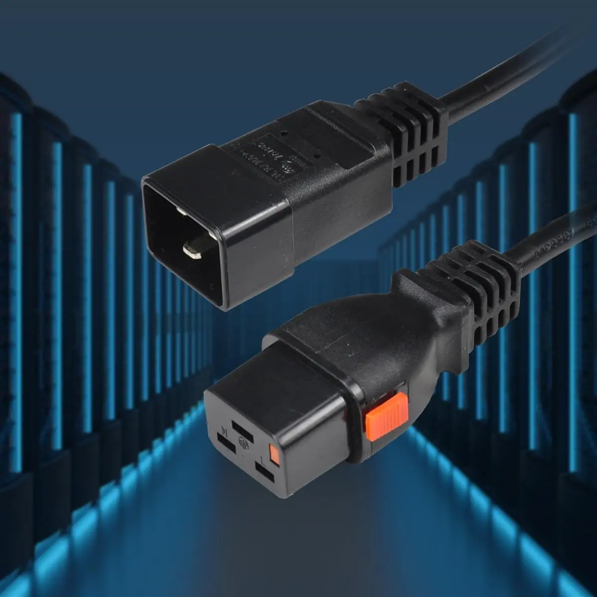 TOWE IEC C20 to Locking C19 Power Cord 10A 14AWG Heavy Duty 6FT Extension Cable for Server Rack PDU UPS Data Center