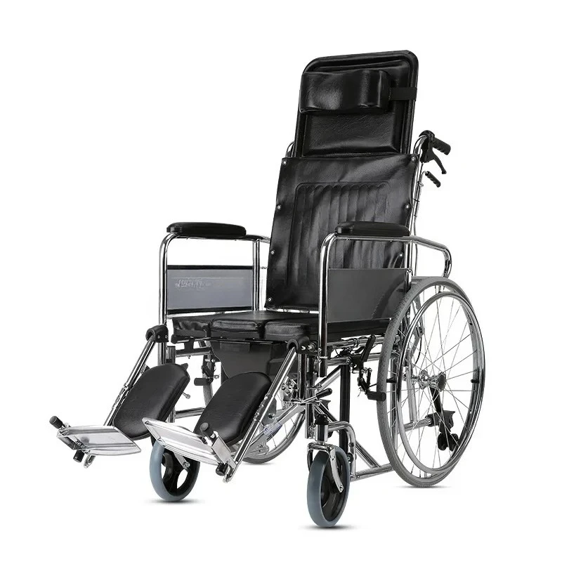# Multifunctional Toilet Wheelchair Manual Wheelchair For Sale Recumbent Wheelchair With Comfortable Footrest#